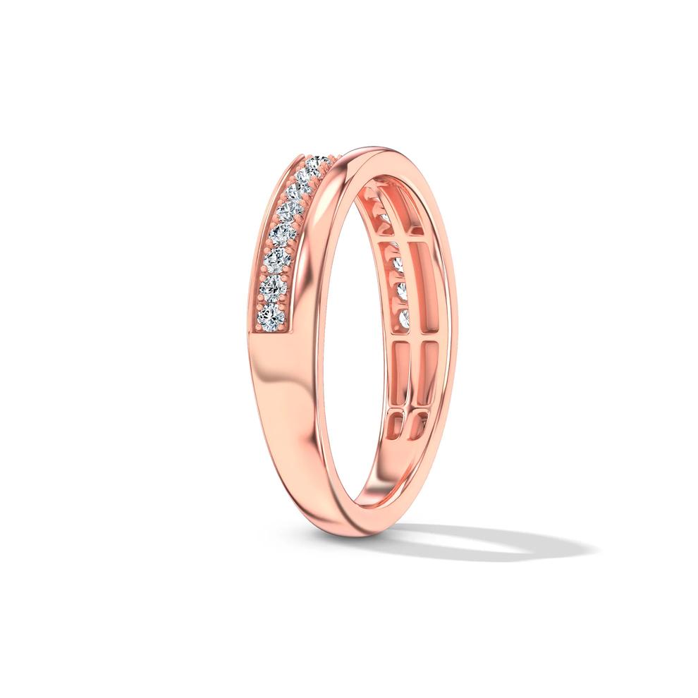Lab Grown Diamond Bold Stacked Open Band in 10K Rose Gold (1/5 ct. tw.) – Image 3 of 4