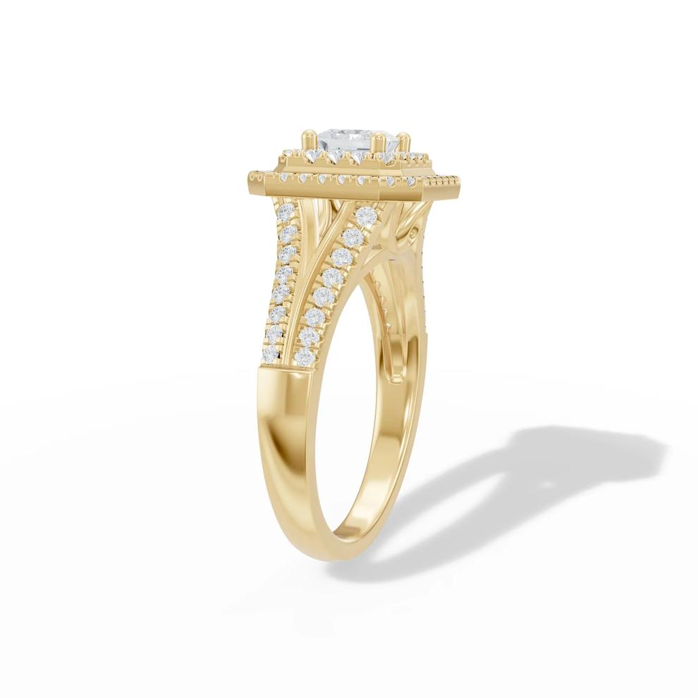 Diamond Princess-Cut Center Engagement Ring in 10K Yellow Gold (1 ct. tw.) – Image 3 of 4