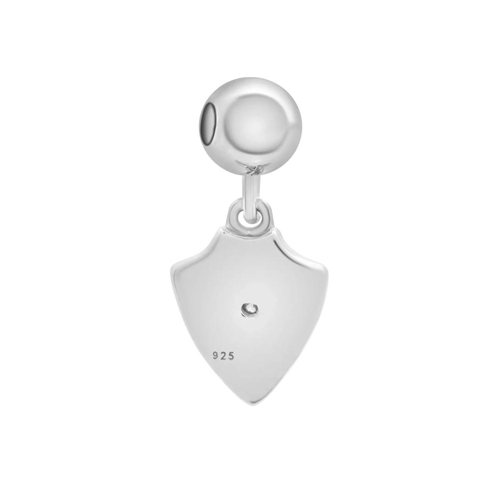Diamond Accent Shield Bead Charm in Sterling Silver – Image 3 of 3