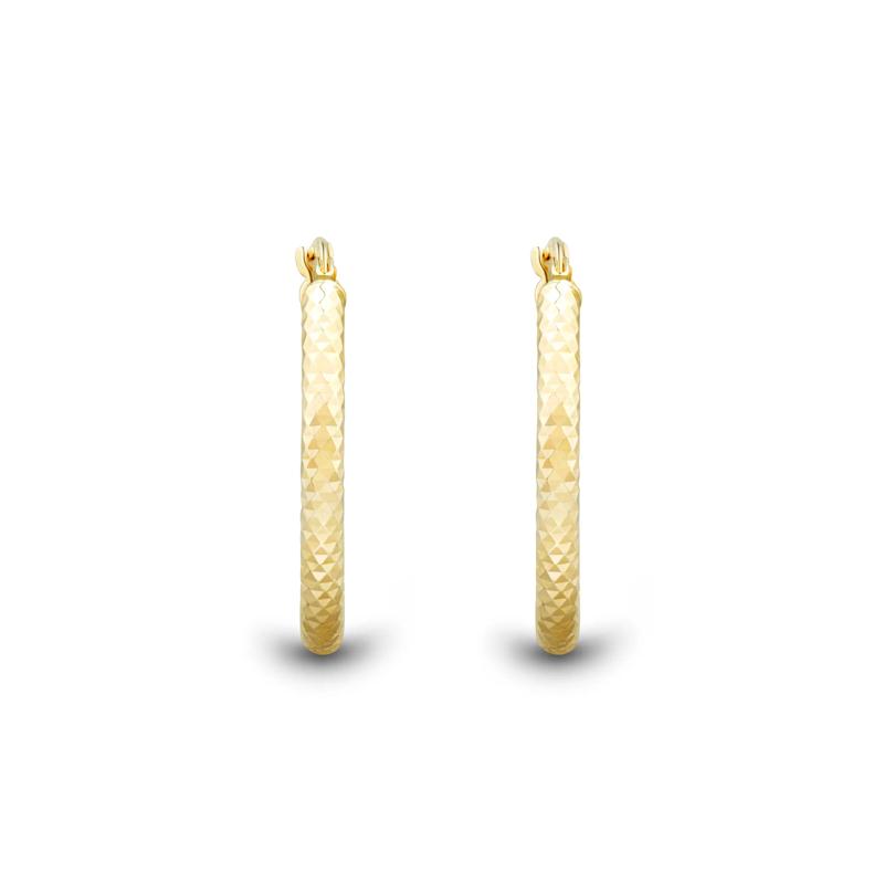 Textured Oval Hoops in 14K Yellow Gold – Image 2 of 2