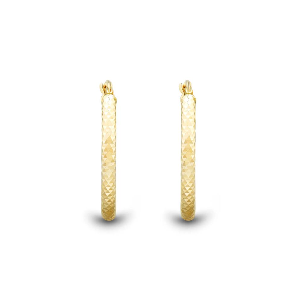 Textured Oval Hoops in 14K Yellow Gold – Image 2 of 2
