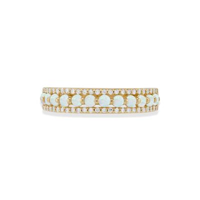 Opal & Diamond Band in 10K Yellow Gold (1/7 ct. tw.)