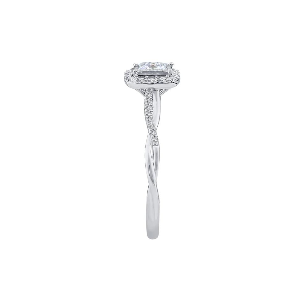 Lab Grown Diamond Princess-Cut Halo Promise Ring in 10K White Gold (1/2 ct. tw.) – Image 3 of 3