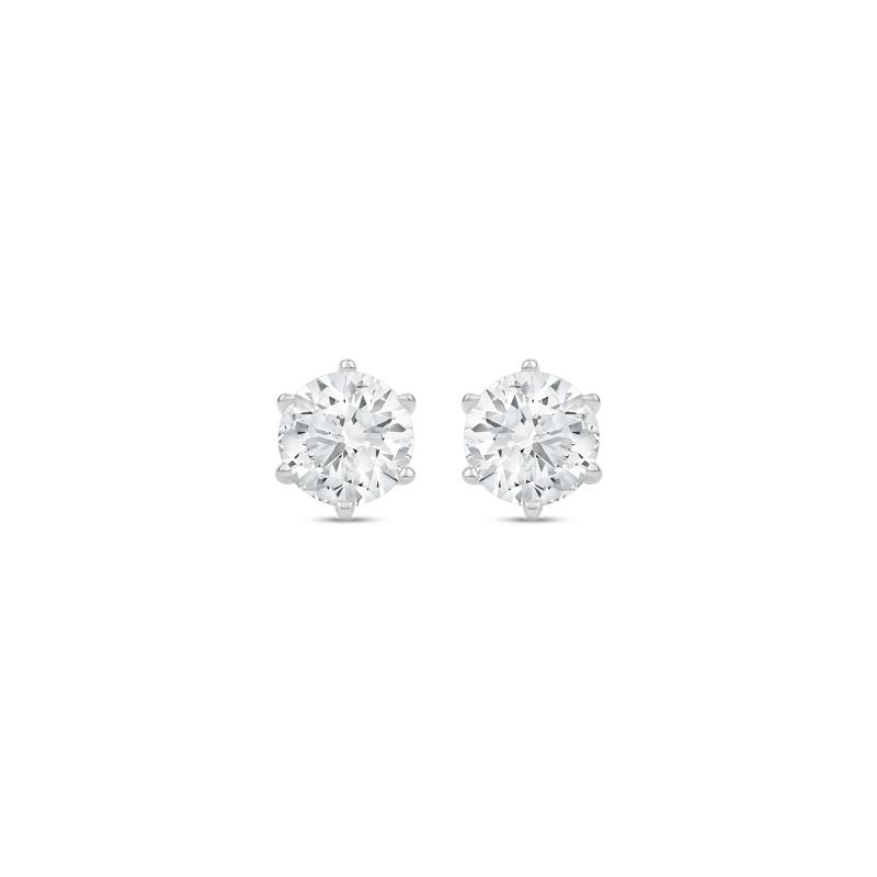 Lab Grown Diamond Round Solitaire Stud Earrings in 14K White Gold &#40;3 ct. tw.&#41; – Image 2 of 3