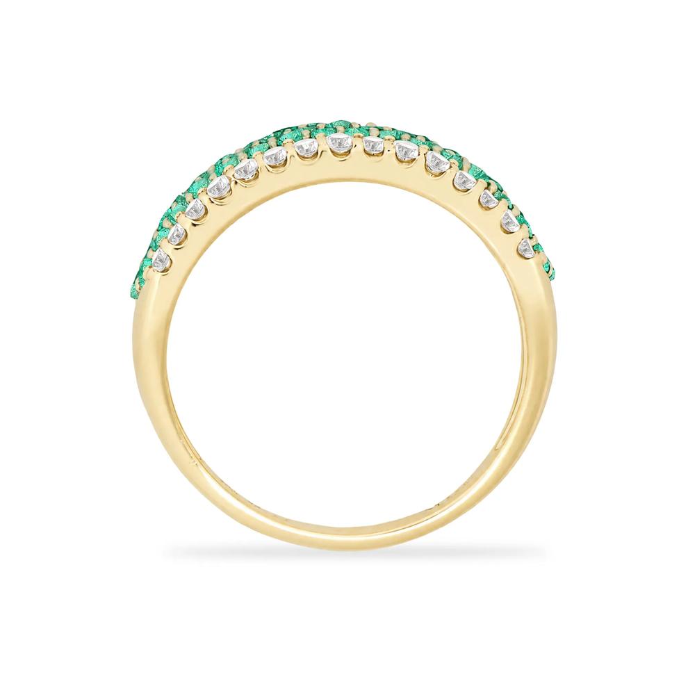 Emerald &amp; Diamond Ring in 10K Yellow Gold (3/8 ct. tw.) – Image 3 of 4