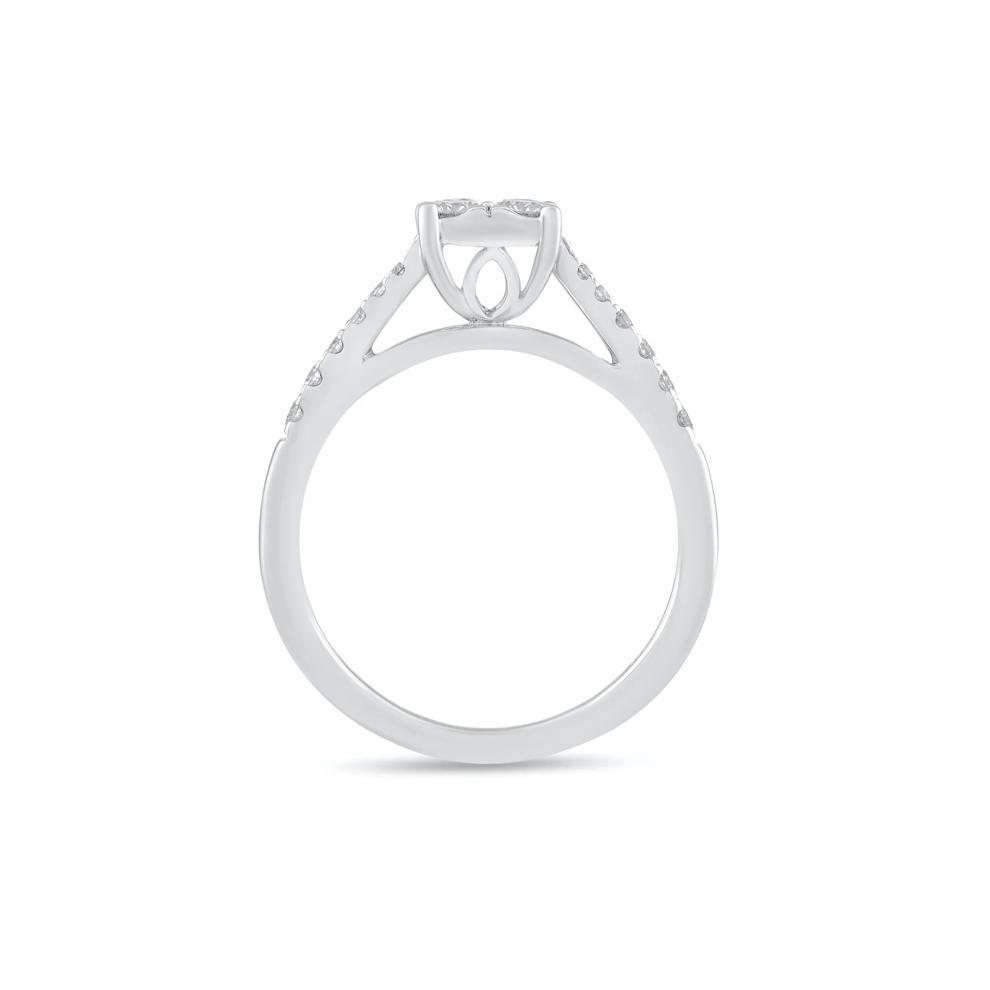 Diamond Cushion-Shaped Composite Ring in 10K White Gold (1/2 ct. tw.) – Image 2 of 4