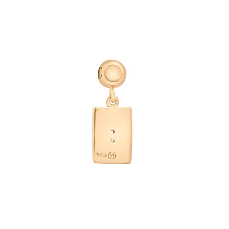 Diamond Accent Ace Card Bead Charm in Vermeil – Image 3 of 3