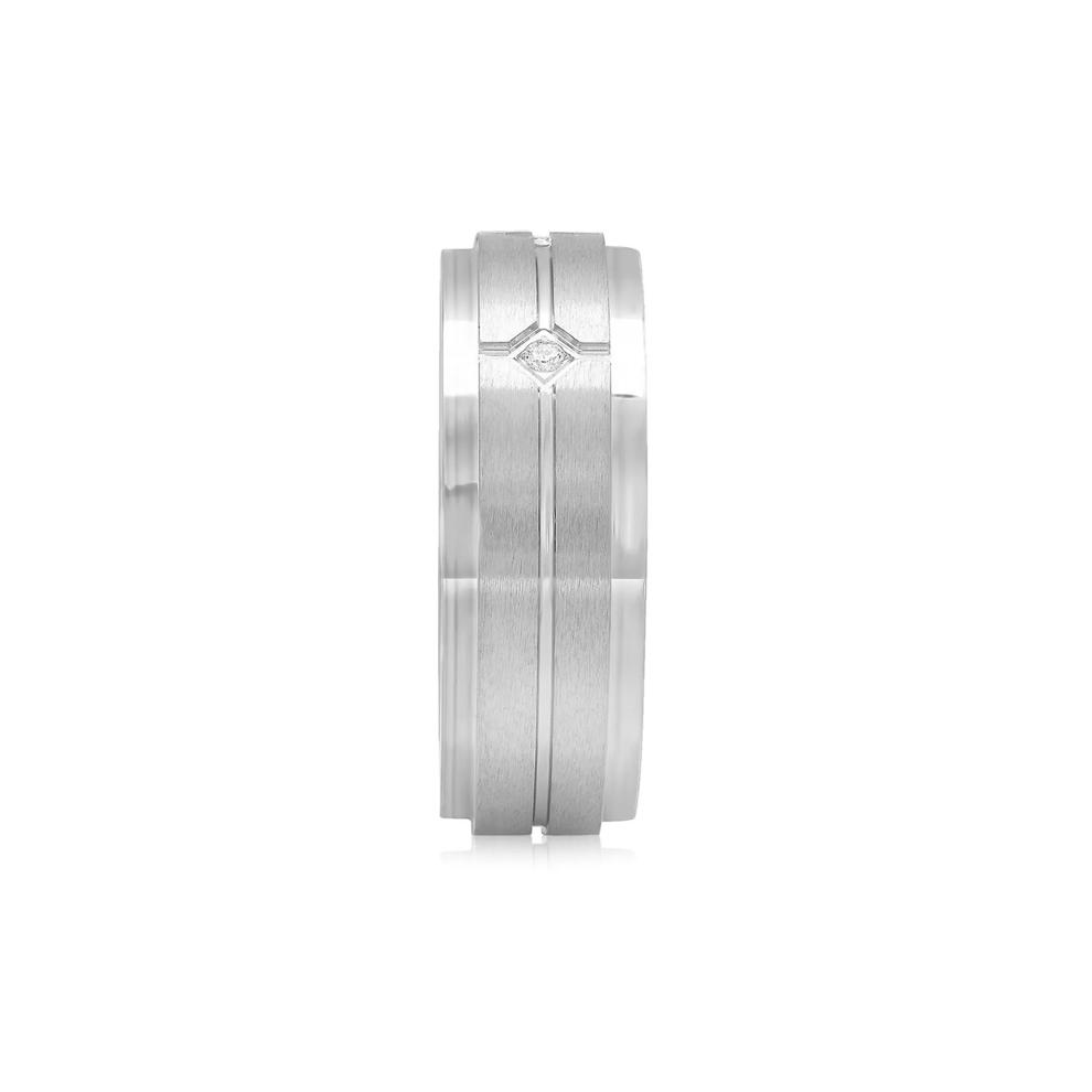 Men's Diamond Band in Stainless Steel, 8MM – Image 3 of 4