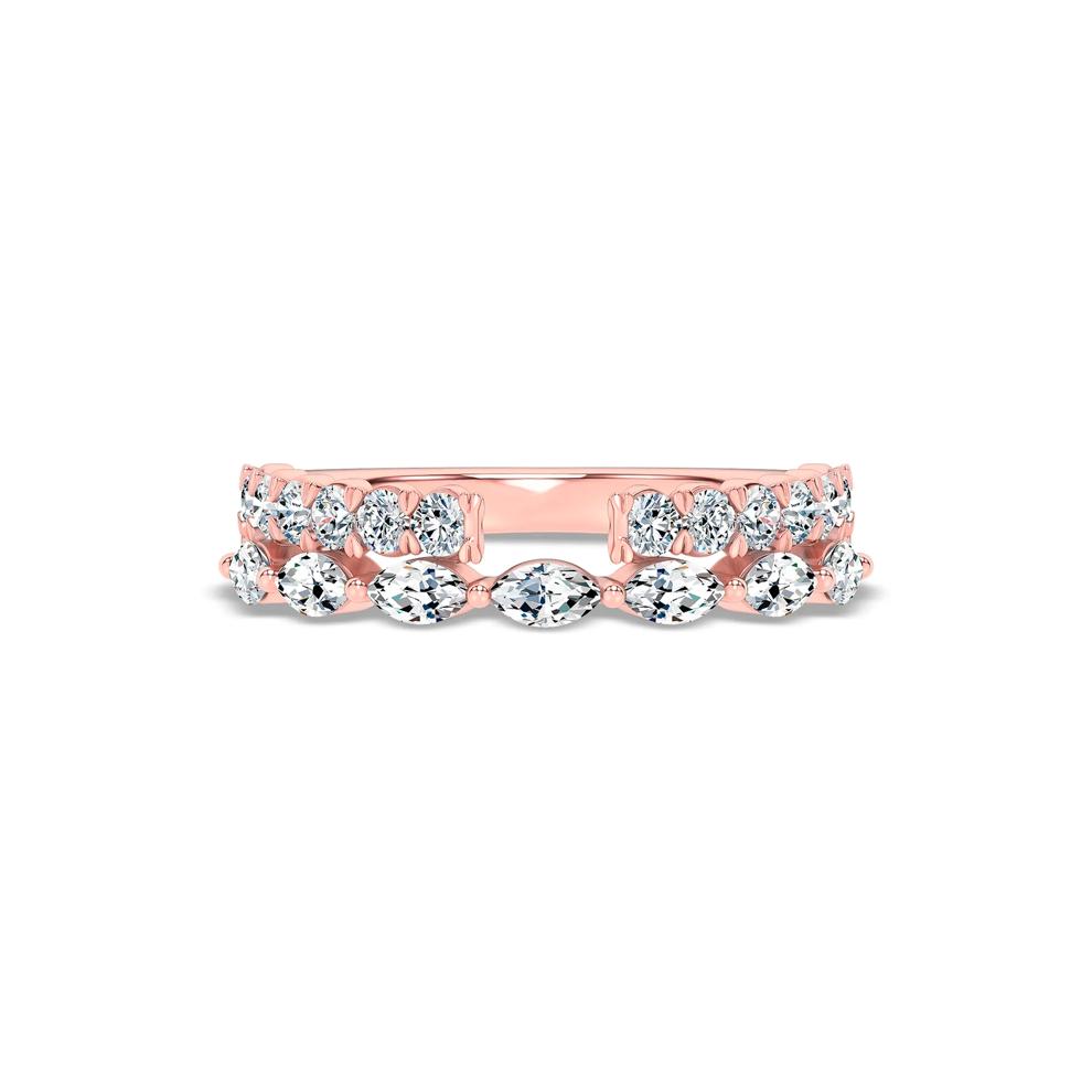 Lab Grown Diamond Open Double Row Band in 14K Rose Gold (3/4 ct. tw.) – Image 1 of 4