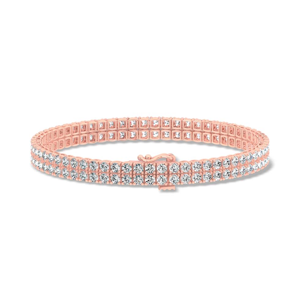 Lab Grown Diamond Double Row Bracelet in 10K Rose Gold (5 ct. tw.) – Image 2 of 2
