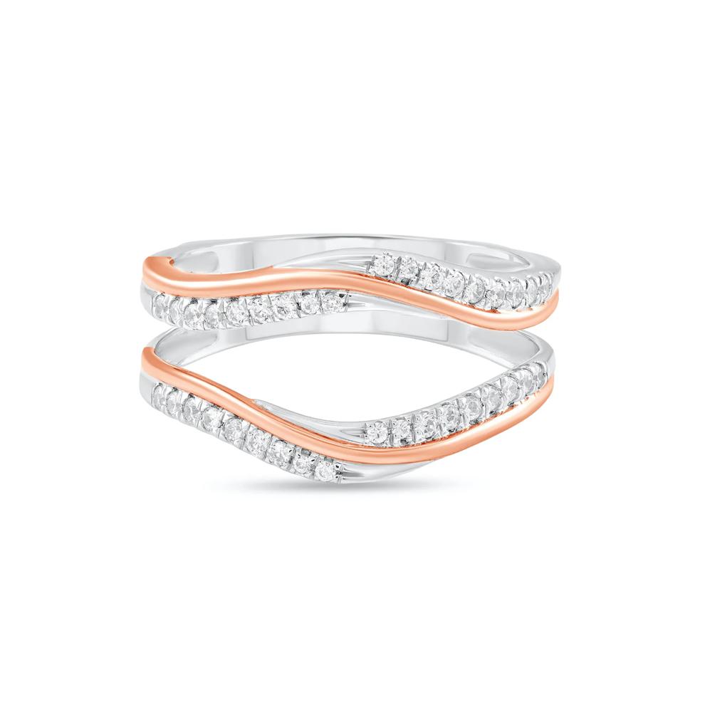Diamond Insert Ring in 10K White &amp; Rose Gold (1/4 ct. tw.) – Image 1 of 4