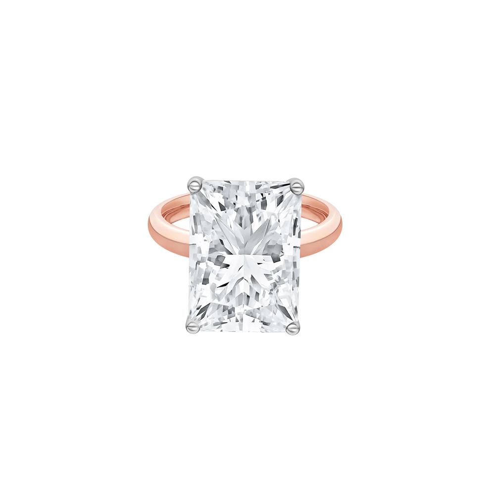 Lab Grown Diamond Radiant-Cut Solitaire Ring in 14K Rose &amp; White Gold (9 ct.) – Image 1 of 4