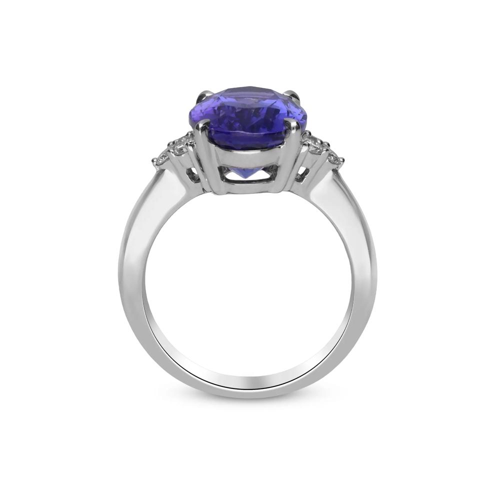 Tanzanite &amp; Diamond Ring in 18K White Gold (1/4 ct. tw.) – Image 2 of 5