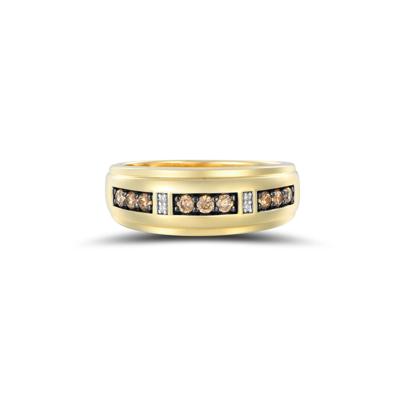 Men's Champagne Diamond Ring in 10K Yellow Gold (3/8 ct. tw.)