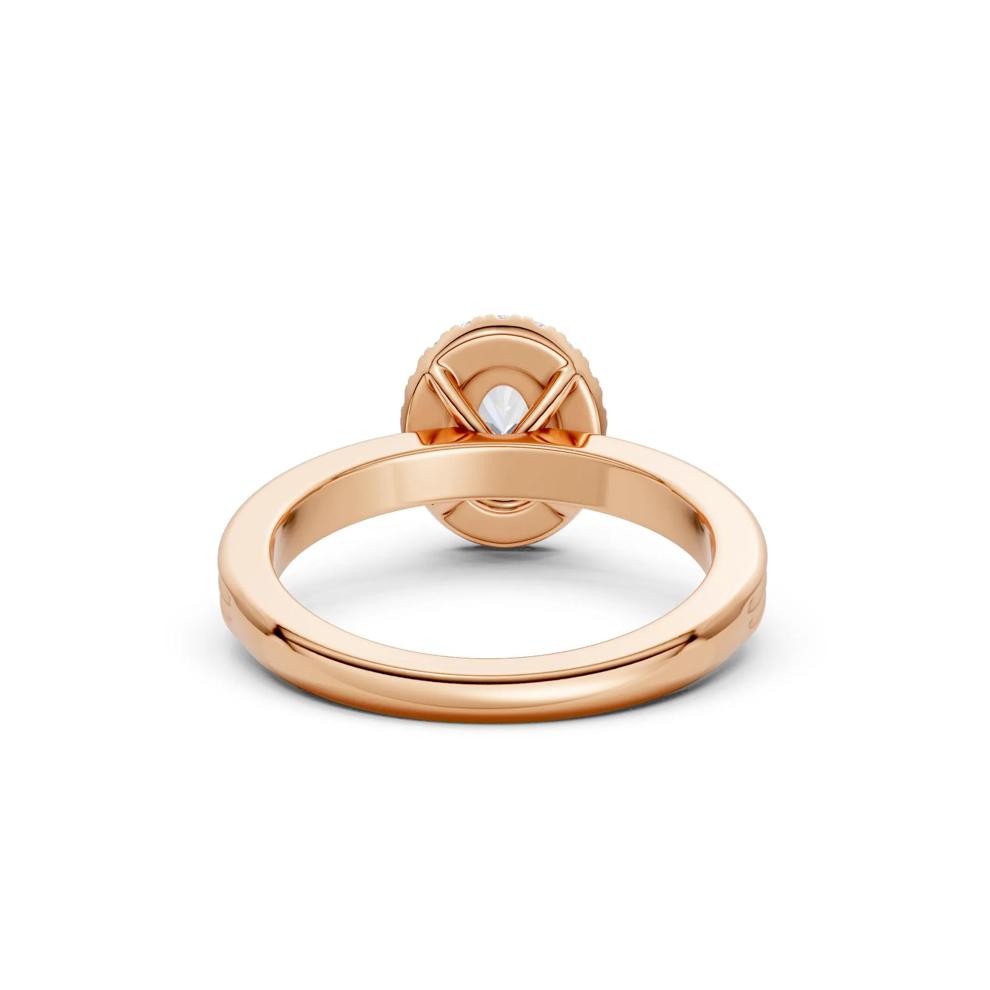 Diamond Oval Halo Engagement Ring in 14K Rose Gold (5/8 ct. tw.) – Image 5 of 5