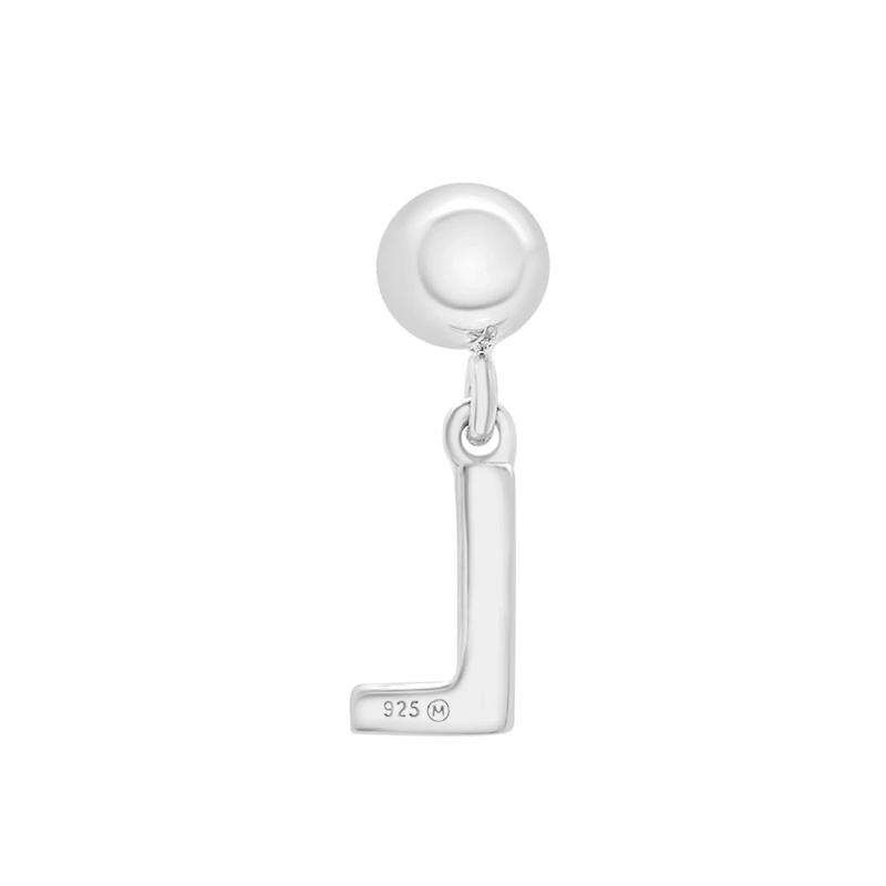 Diamond Accent L Initial Bead Charm in Sterling Silver – Image 3 of 3