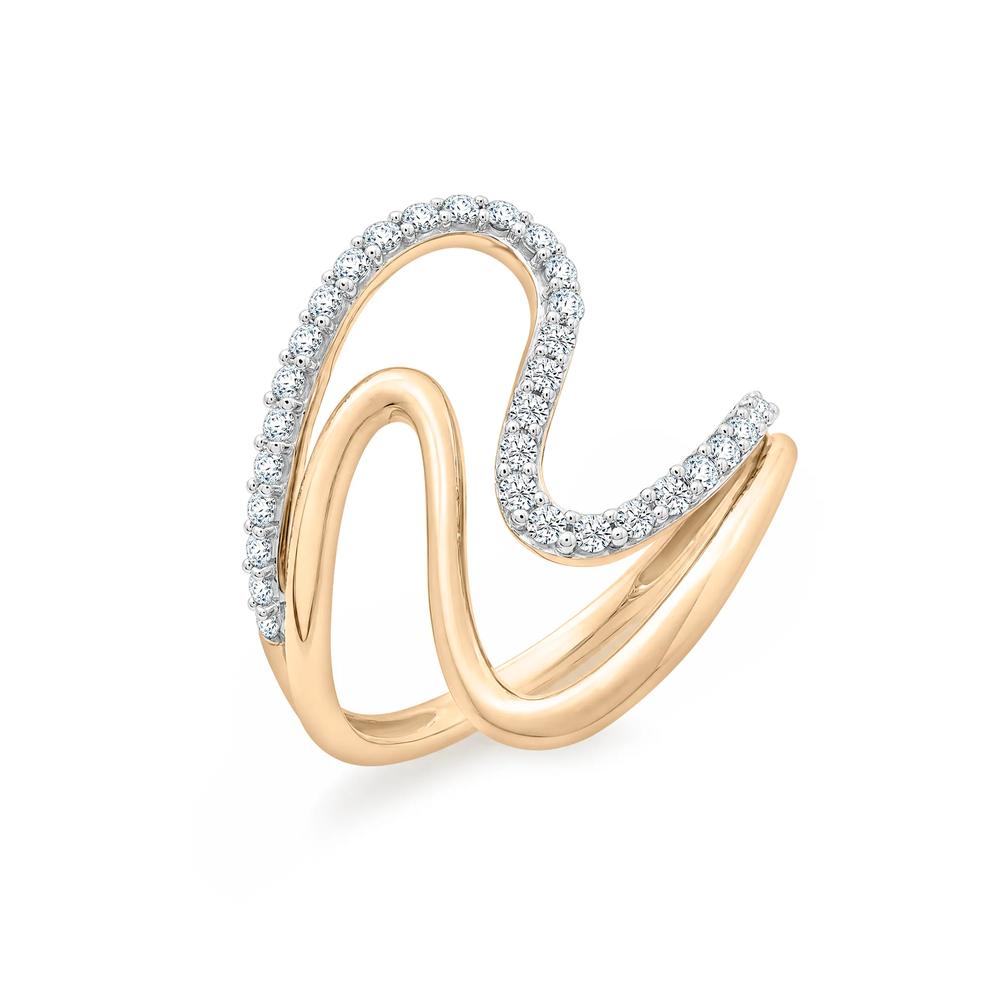 Diamond Swirl Ring in 10K Yellow Gold (1/3 ct. tw.) – Image 2 of 4