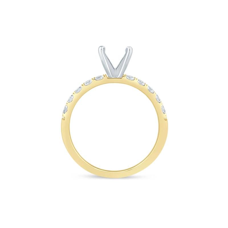 Diamond Semi-Mount Engagement Ring in 14K White and Yellow Gold &#40;1/2 ct. tw.&#41; &#40;Setting Only&#41; – Image 4 of 6