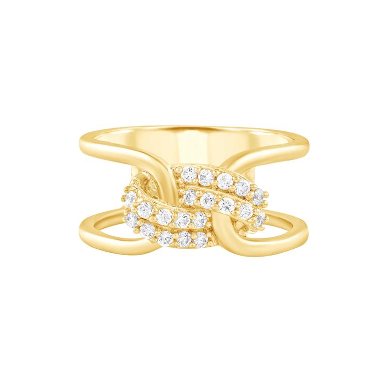 Diamond Knot Ring in 10K Yellow Gold &#40;1/4 ct. tw.&#41; – Image 1 of 3