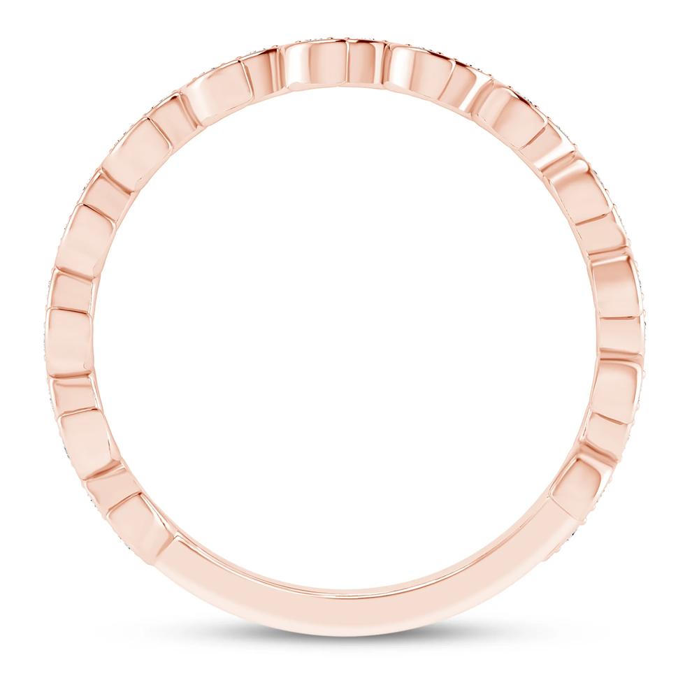 Lab Grown Diamond Floral Stack Anniversary Band in 10K Rose Gold (1/7 ct. tw.) – Image 2 of 3