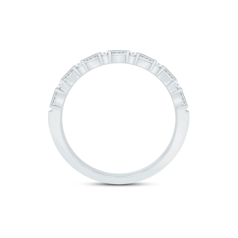 Lab Grown Diamond Baguette and Round Band in 10K White Gold (1/4 ct. tw.) – Image 2 of 3