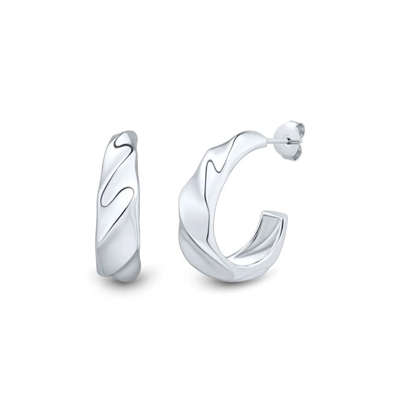 Shrimp J-Hoop Earrings in Sterling Silver – Image 1 of 2