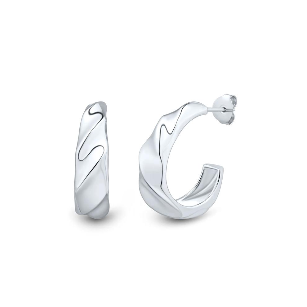 Shrimp J-Hoop Earrings in Sterling Silver – Image 1 of 2