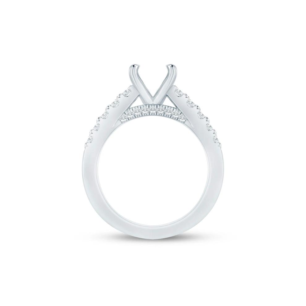Lab Grown Diamond Double-Row Semi-Mount Ring in 14K White Gold (1 ct. tw.) – Image 4 of 6