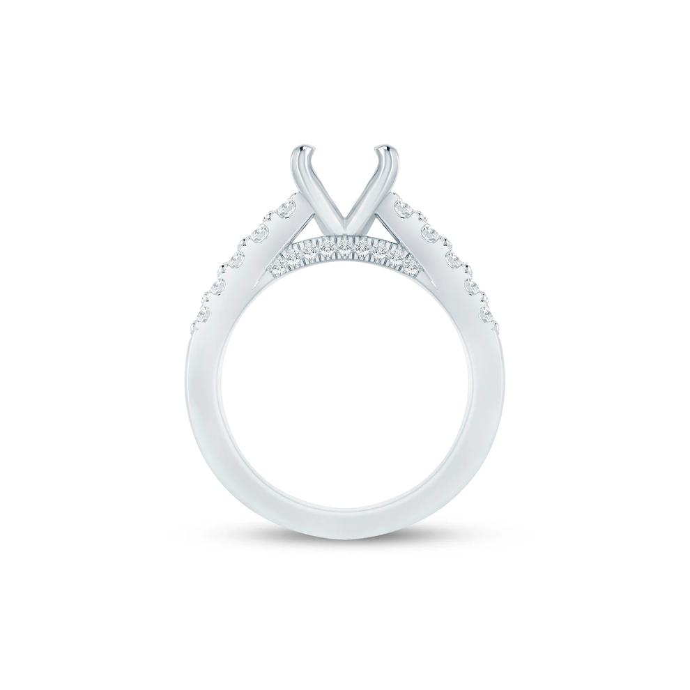 Lab Grown Diamond Double-Row Semi-Mount Ring in 14K White Gold (1 ct. tw.) – Image 4 of 6