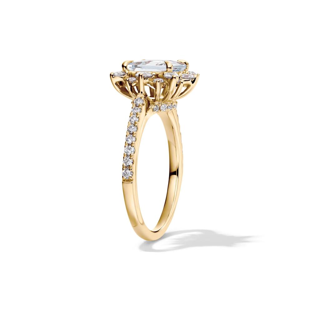Kate Aquamarine &amp; Diamond Engagement Ring in 14K Yellow Gold (3/4 ct. tw.) – Image 3 of 4