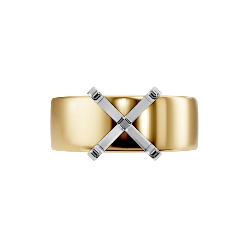 Wide Shank Semi-Mount Engagements Ring in 14K Gold (Setting Only) – Image 8 of 8