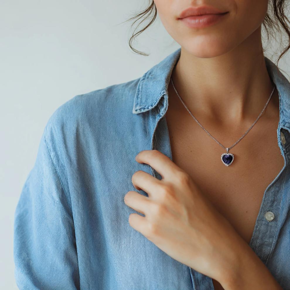 Heart of the Ocean Pendant in Sterling Silver – Image 5 of 5