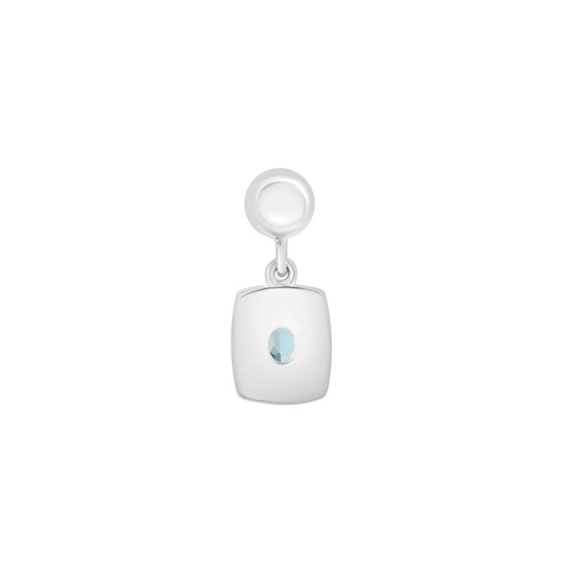 Blue Topaz Medallion Birthstone Bead Charm in Sterling Silver – Image 3 of 3