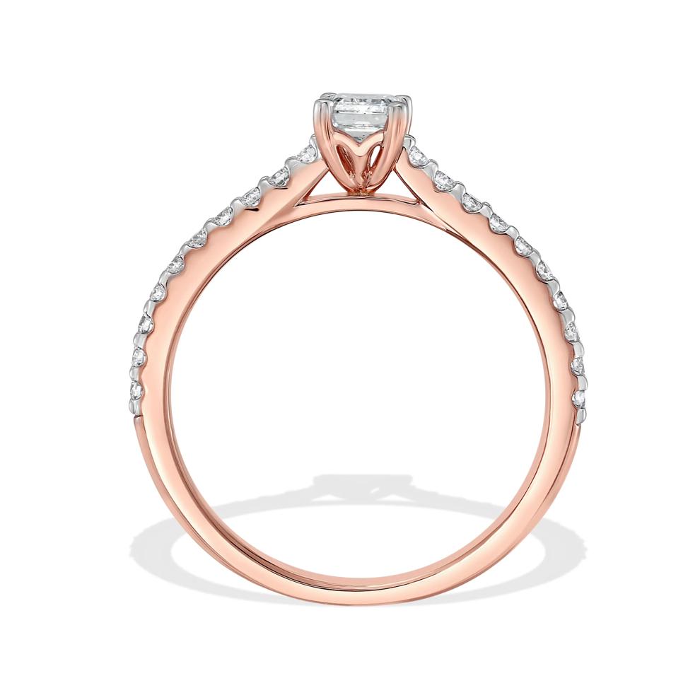 Diamond Emerald Cut Center Engagement Ring in 14K Rose Gold (3/4 ct. tw.) – Image 2 of 4