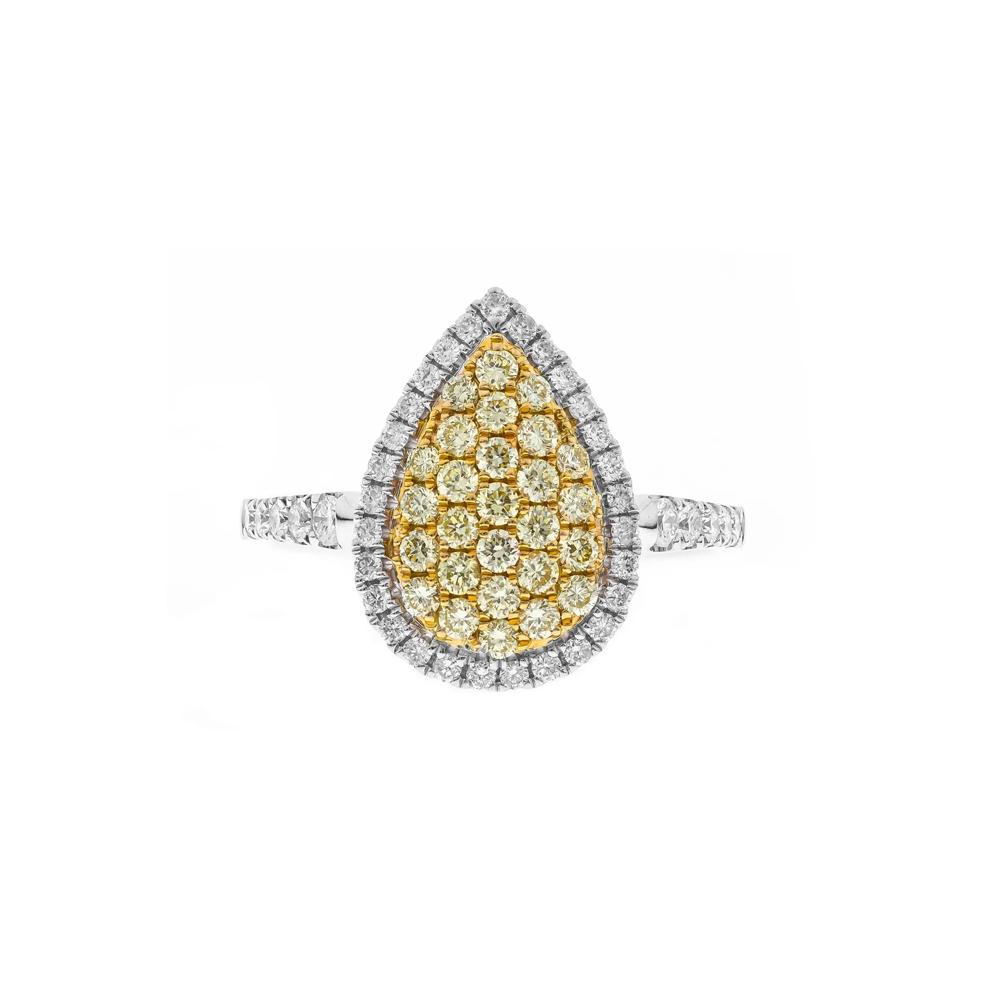 Yellow Diamond Pear-Shaped Ring in 14K White Gold (7/8 ct. tw.) – Image 1 of 5