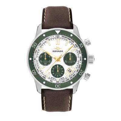 Men's Alta Super Sub Sea Chronograph Watch in Brown Leather