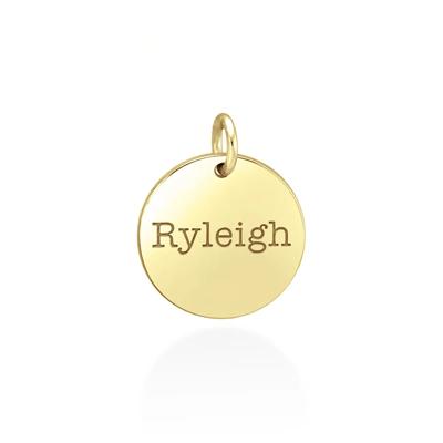 Engravable Type Font Disc Pendant