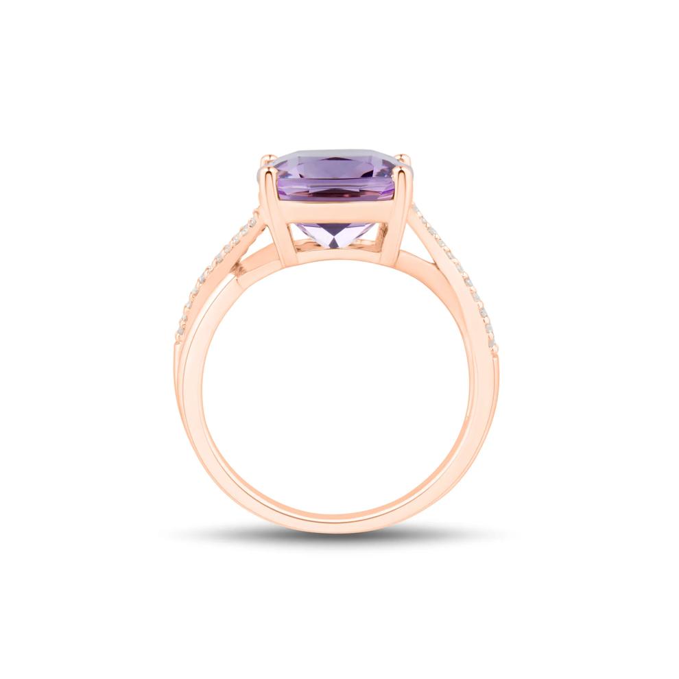 Amethyst and Diamond Accent Ring in 10K Rose Gold – Image 2 of 4