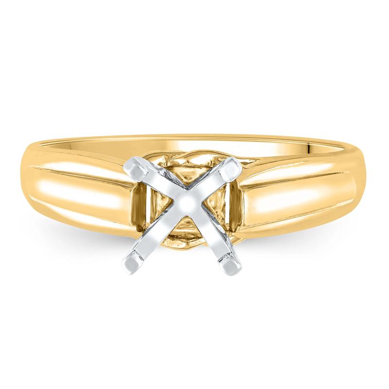 Wide-Shank Semi-Mount Engagement Ring in 14K Yellow Gold &#40;Setting Only&#41; – Image 2 of 6