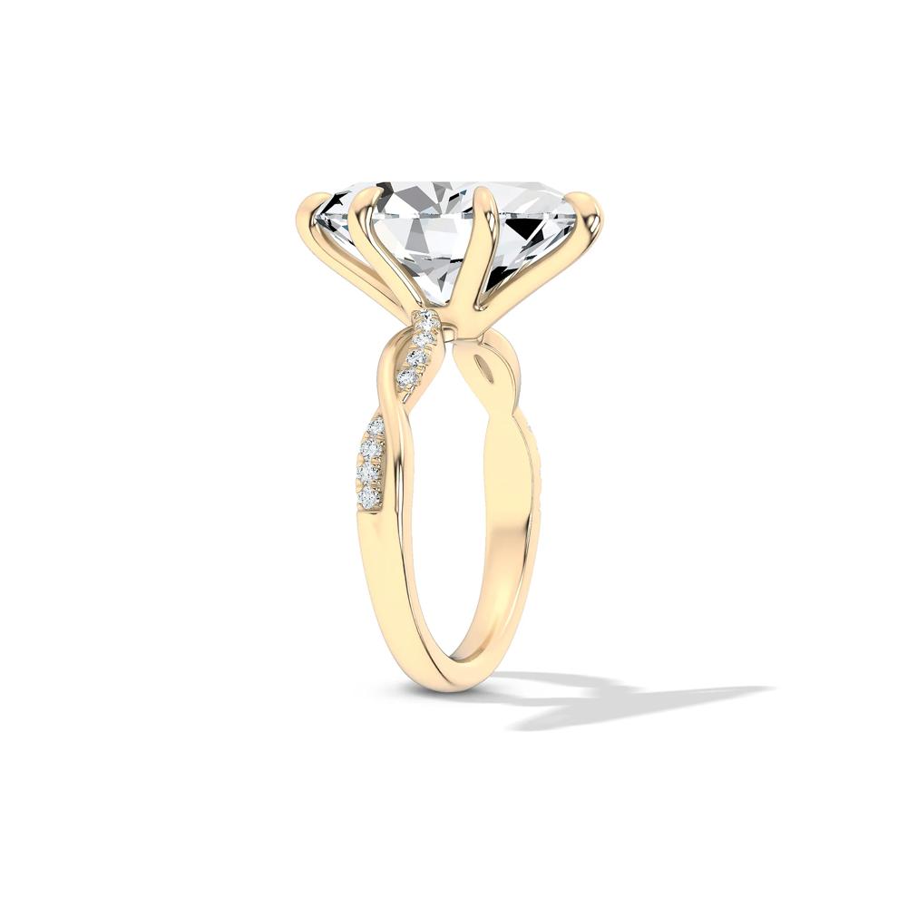 Lab Grown Diamond Marquise Center Twist Shank Engagement Ring in 14K Yellow Gold (3 ct. tw.) – Image 3 of 4