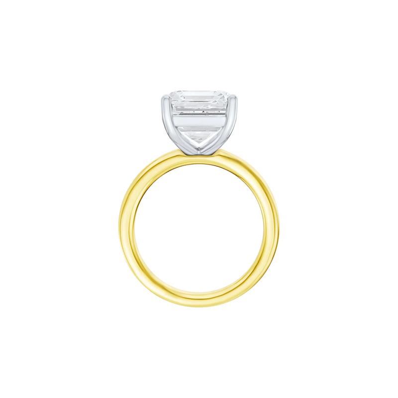 Lab Grown Diamond Asscher-Cut Solitaire Engagement Ring in 14K Yellow &amp; White Gold &#40;5 ct.&#41; – Image 2 of 4
