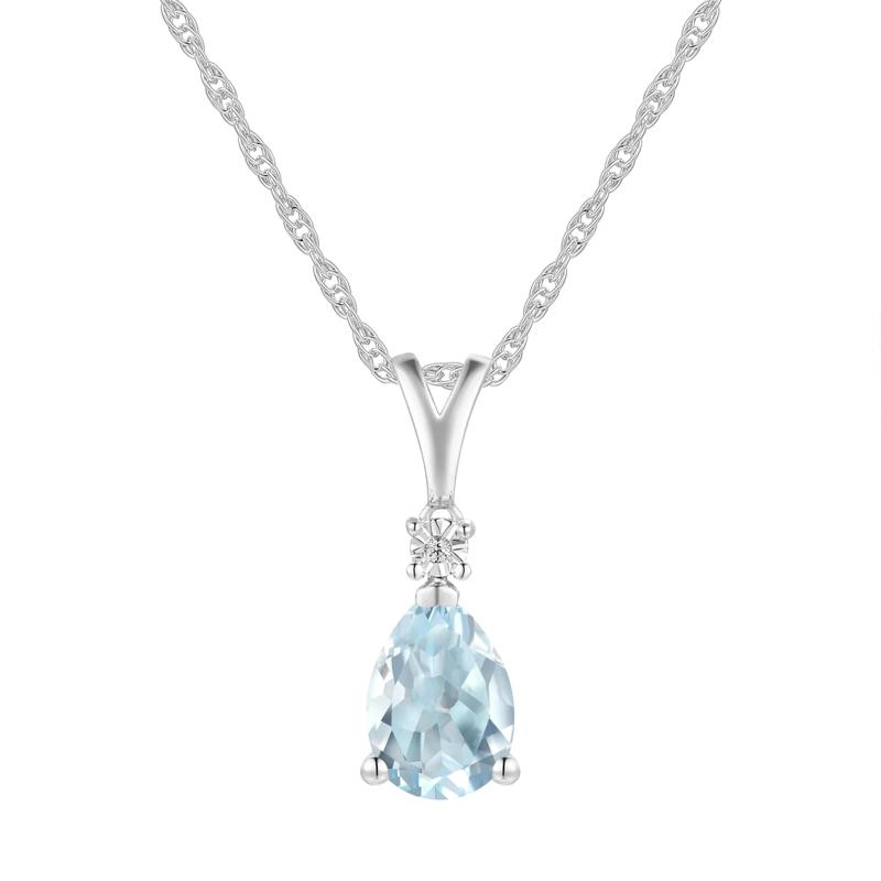 Aquamarine &amp; Diamond Accent Pendant &amp; Earrings Boxed Set in 10K White Gold – Image 3 of 5