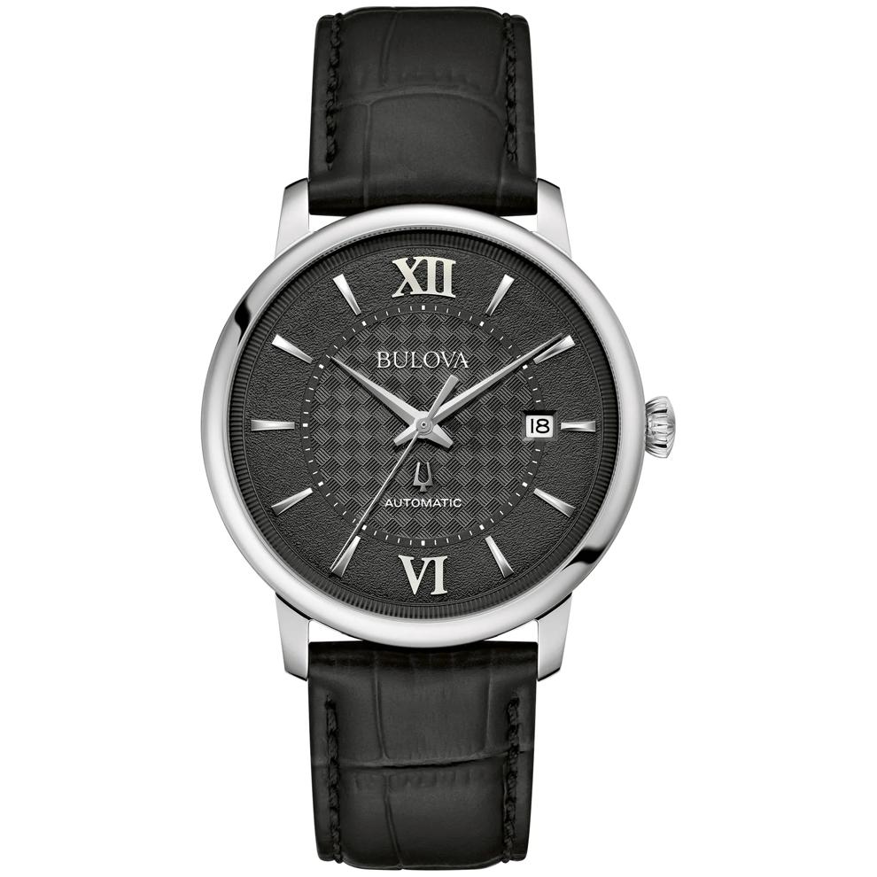 Men's Hudson Watch in Black Leather – Image 1 of 3