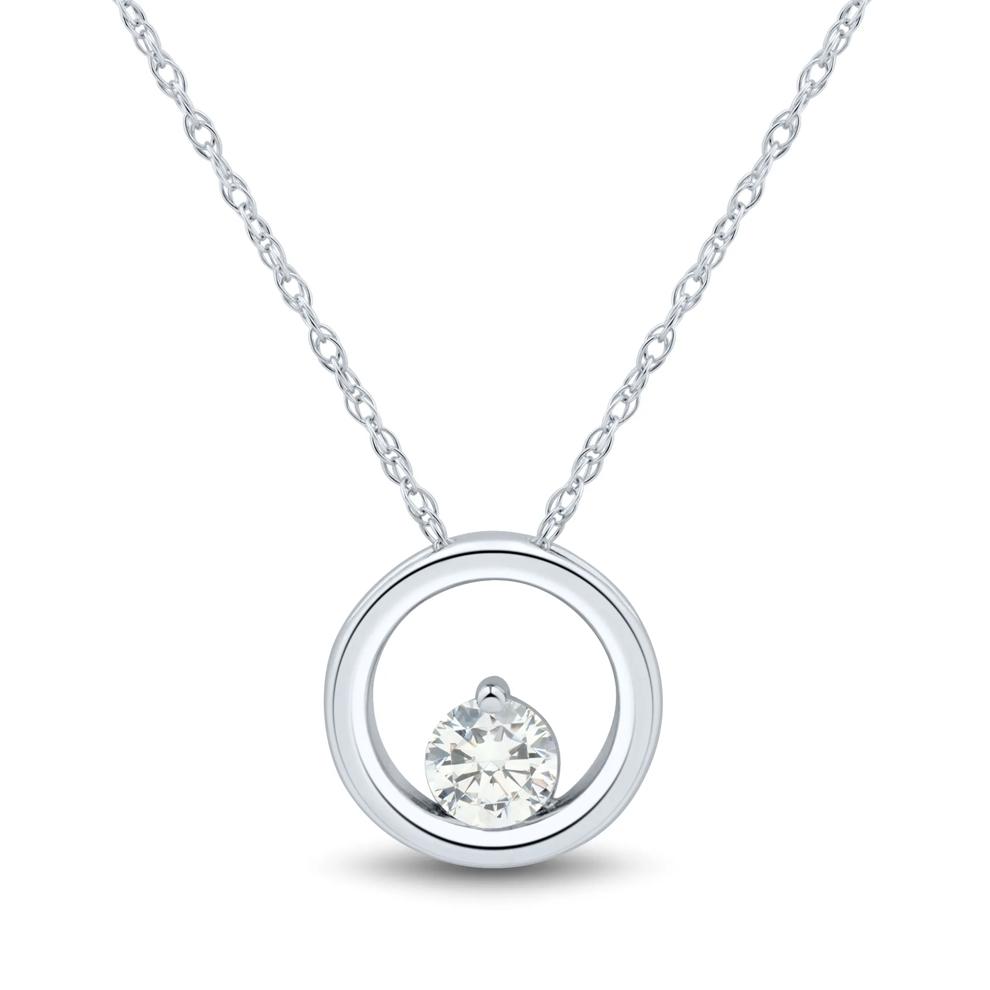 Lab Grown Diamond Open Circle Necklace in 14K White Gold (1/4 ct. tw.) – Image 1 of 3