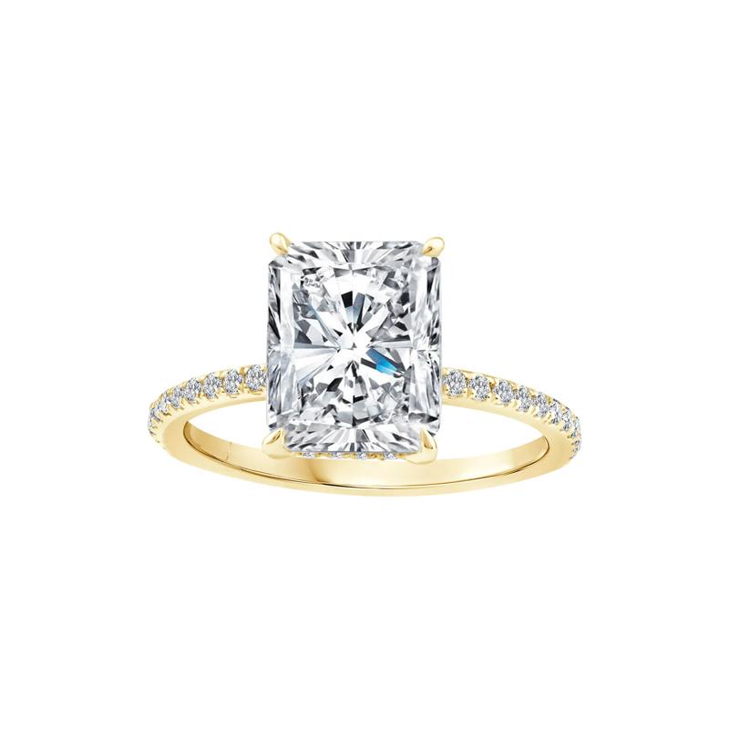 Lab Grown Diamond Radiant-Cut Engagement Ring in 14K Yellow Gold &#40;3 1/4 ct. tw.&#41; – Image 1 of 3