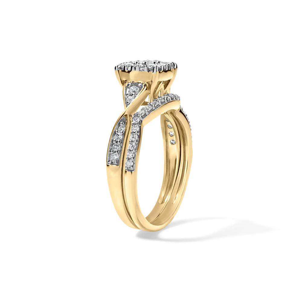 Diamond Cushion Composite Engagement Set in 10K Yellow Gold (3/4 ct. tw.) – Image 3 of 6