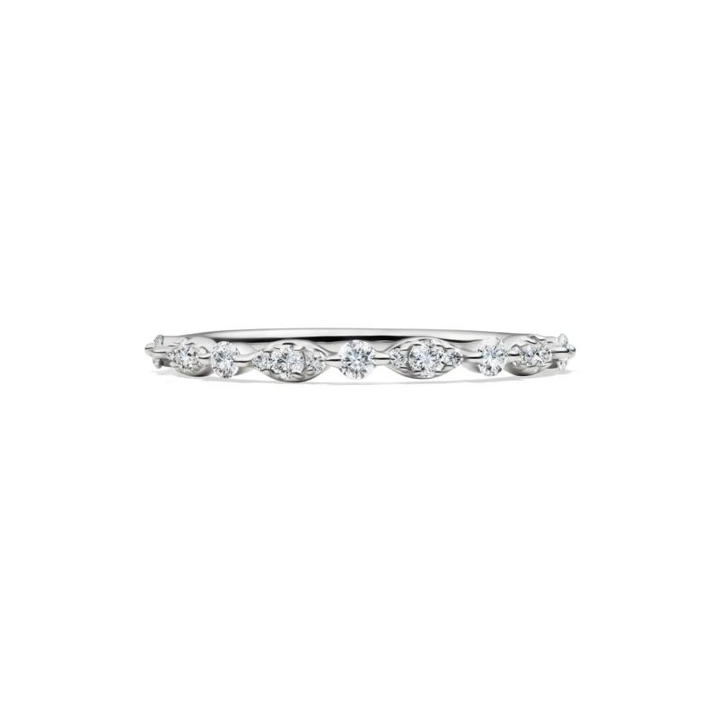 Scalloped Diamond Anniversary Band in 10K white Gold &#40;1/4 ct. tw.&#41; – Image 1 of 4
