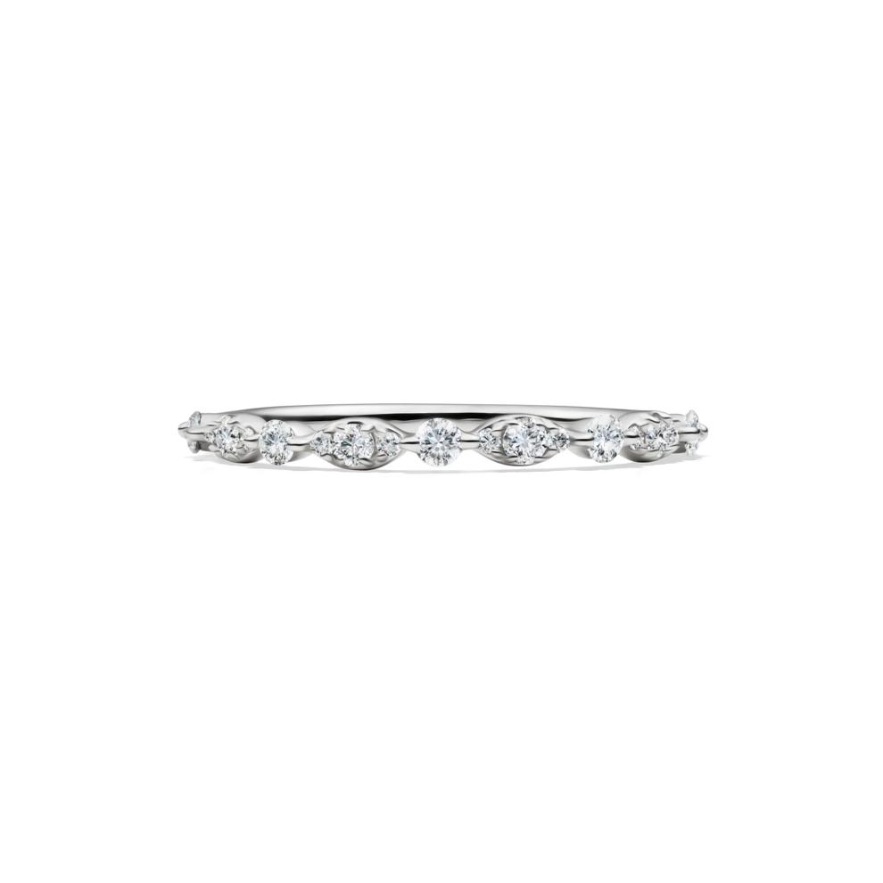 Scalloped Diamond Anniversary Band in 10K white Gold (1/4 ct. tw.) – Image 1 of 4