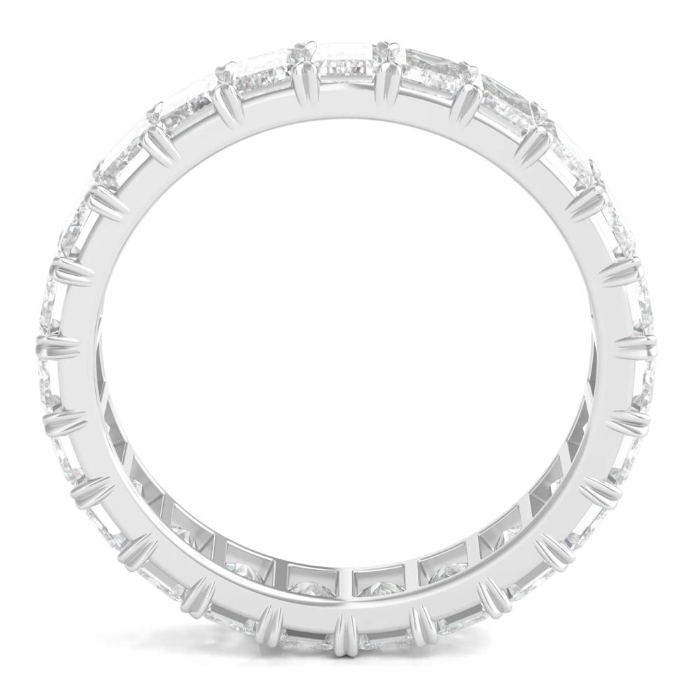 Emerald-Cut Diamond Wedding Band with Eternity Setting in 14K White Gold (4 ct. tw.) – Image 2 of 3