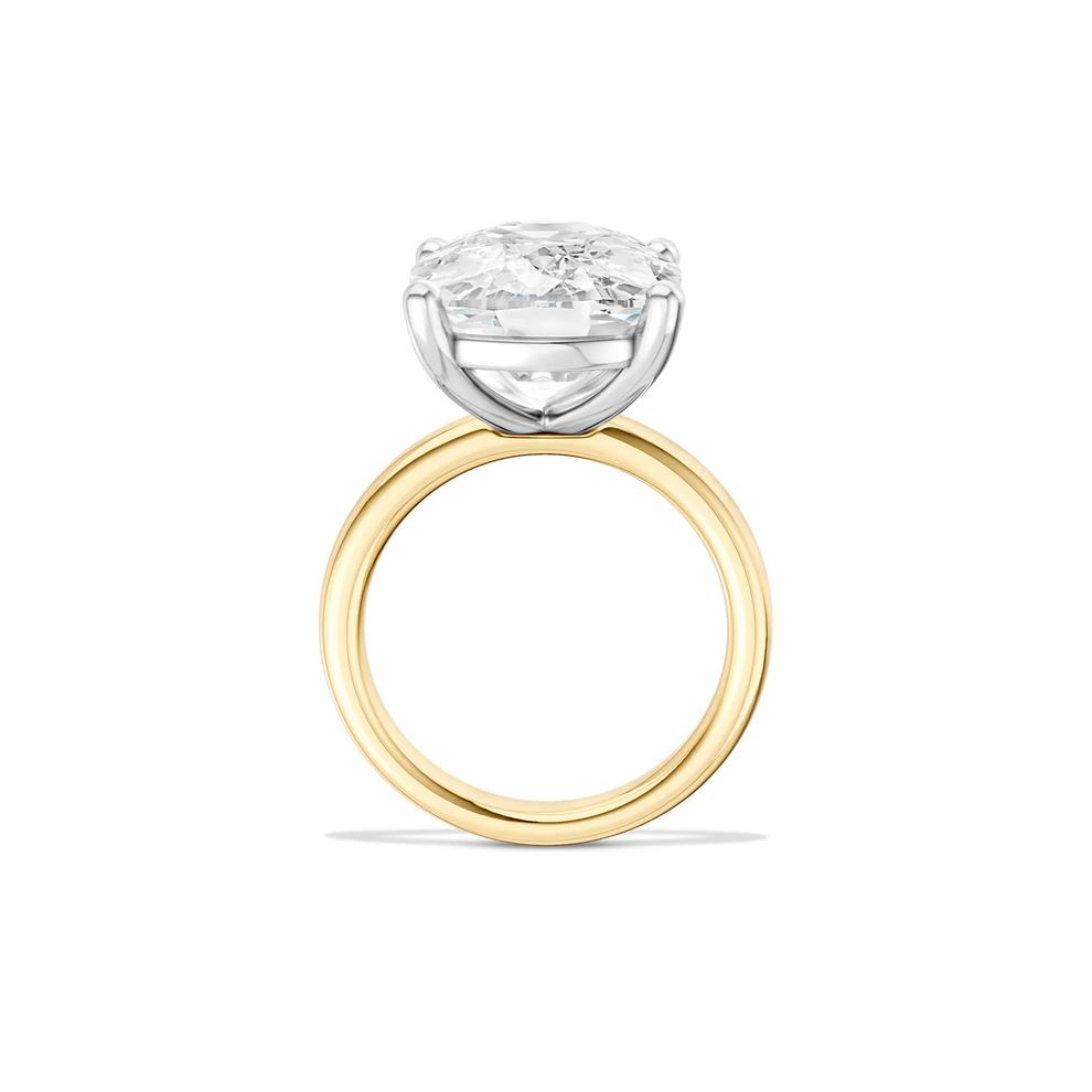 Lab Grown Diamond Elongated Cushion Solitaire Engagement Ring in 14K Yellow &amp; White Gold (10 ct.) – Image 2 of 5